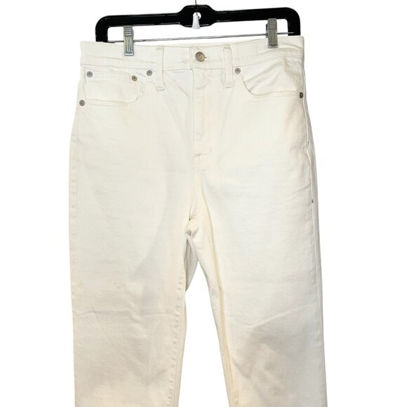 Madewell The High-Rise Slim Boyjean‎ in Off White High Rise Stretchy Size 26 - Picture 4 of 7